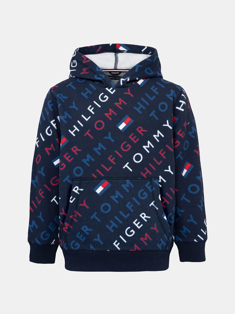 Fiú Tommy Hilfiger Little Icon Hoodies Sötétkék | HU 2108NWY